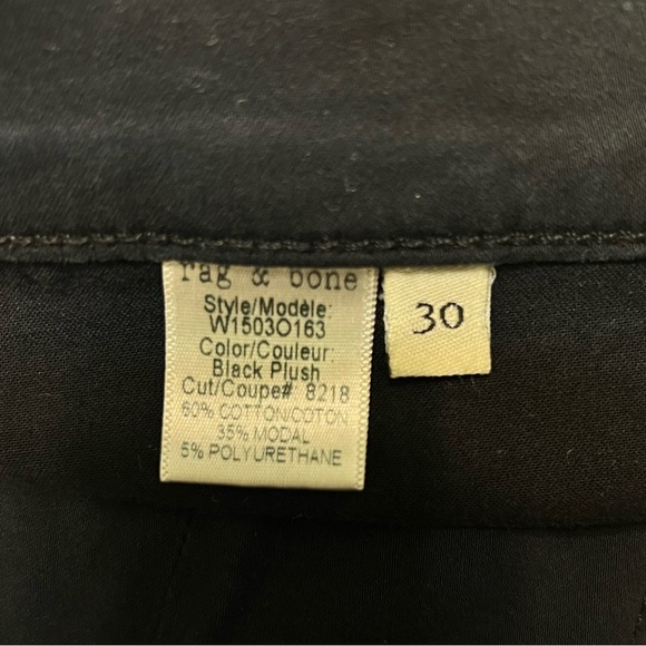 Rag & Bone Leggings Skinny Jeans Black Plush Size 30 - Picture 5 of 5